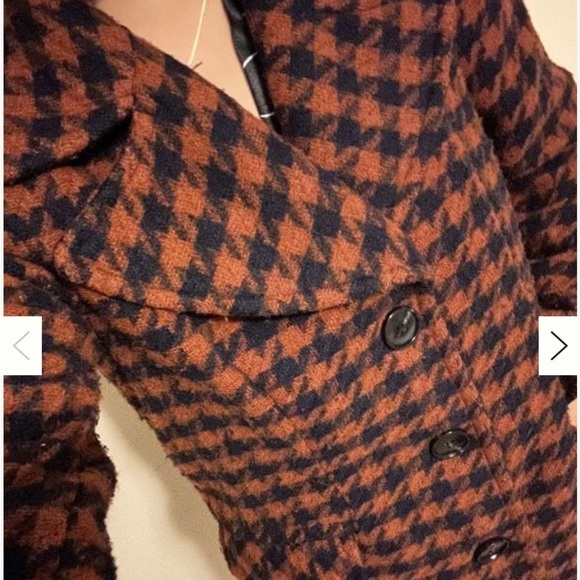 FRENCHMAUVE Gaia Coat Houndstooth topcoat boho flair Size Small fits like medium - Picture 5 of 11